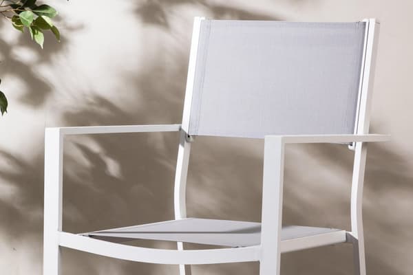 FURNLUX ULKORUOKAILUTUOLI COPACABANA HARMAA & VALKOINEN 57CM