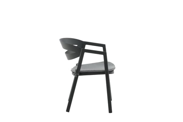 FURNLUX UTESERVERINGSSTOL SLIT GRÅ & SVART 60CM