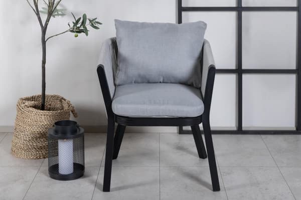 FURNLUX UTOMHUSMATSTOL VIRYA GRÅ & SVART 60CM