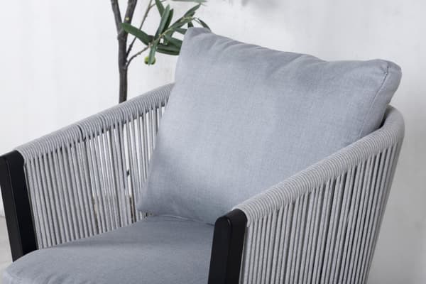 FURNLUX UTOMHUSMATSTOL VIRYA GRÅ & SVART 60CM