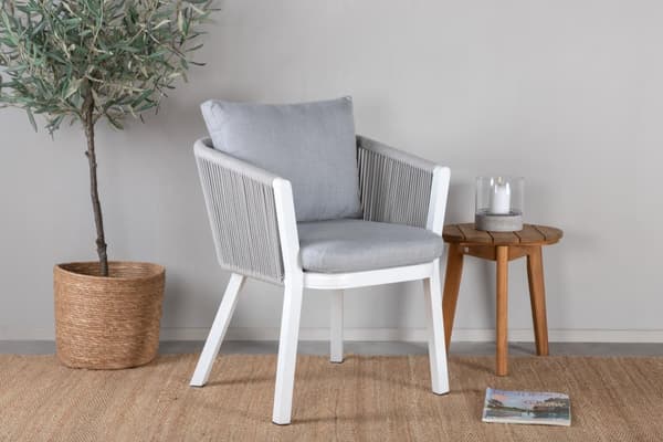 FURNLUX UTESERVERINGSSTOL VIRYA GRÅ & VIT 60CM