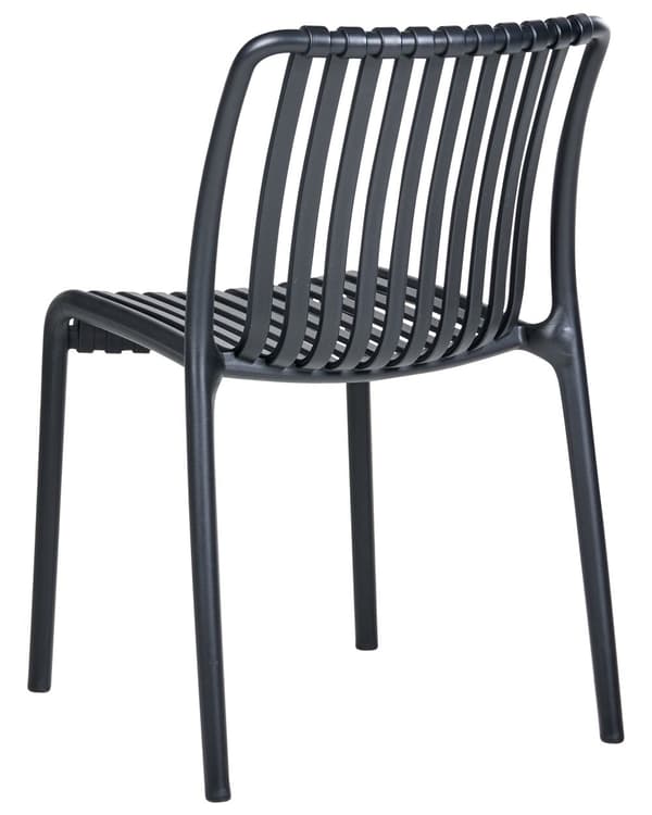 Sett med 4 Spisestoler Svart Plast Innendørs Utendørs Stabelbar Hage uten Armlener Minimalistisk Stil
