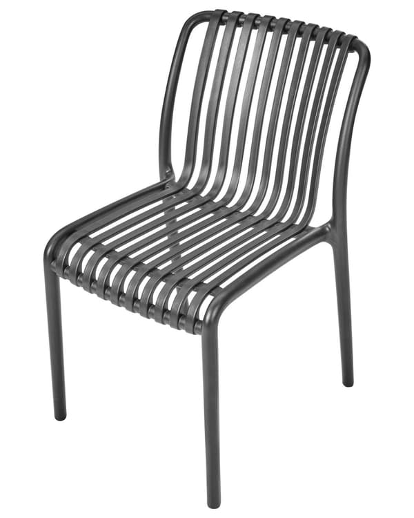 Sett med 4 Spisestoler Svart Plast Innendørs Utendørs Stabelbar Hage uten Armlener Minimalistisk Stil