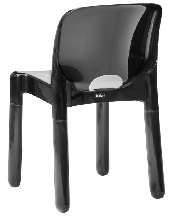 Sett med 4 Spisestoler Svart Plast Innendørs Utendørs Stabelbar Hage uten Armlener Minimalistisk Stil