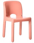 Miniatyrbilde 4 av 11: Sett med 4 Spisestoler Korall Plast Innendørs Utendørs Stabelbar Hage uten Armlener Minimalistisk Stil