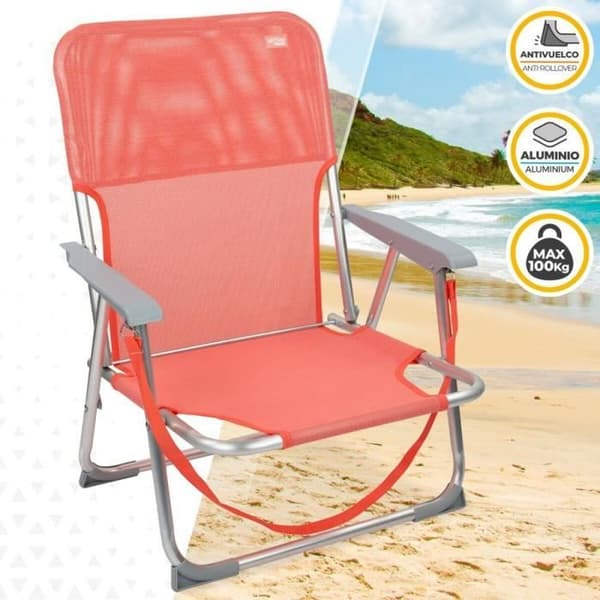 hopfällbar stol aktiv flamingo korall 44 x 72 x 35 cm (4 enheter)