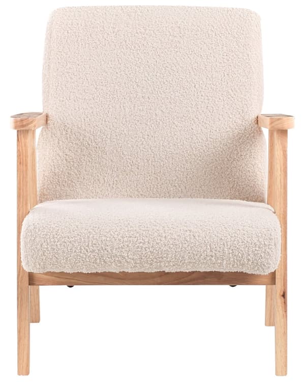 Barnestol Lysebeige Boucle-trekk med Treben Lenestol for Barn Barnerom