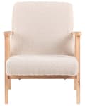 Miniatyrbilde 5 av 10: Barnestol Lysebeige Boucle-trekk med Treben Lenestol for Barn Barnerom