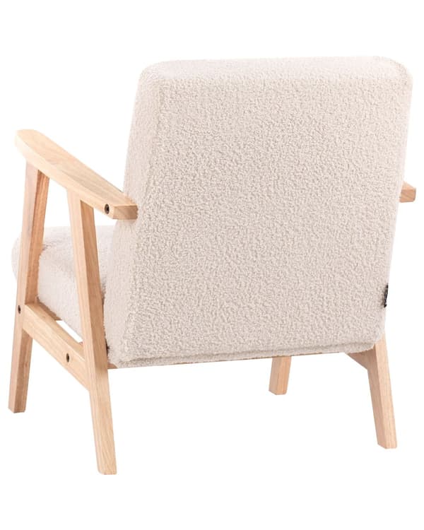 Barnestol Lysebeige Boucle-trekk med Treben Lenestol for Barn Barnerom