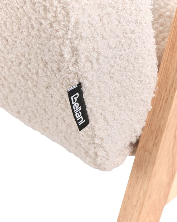 Barnestol Lysebeige Boucle-trekk med Treben Lenestol for Barn Barnerom