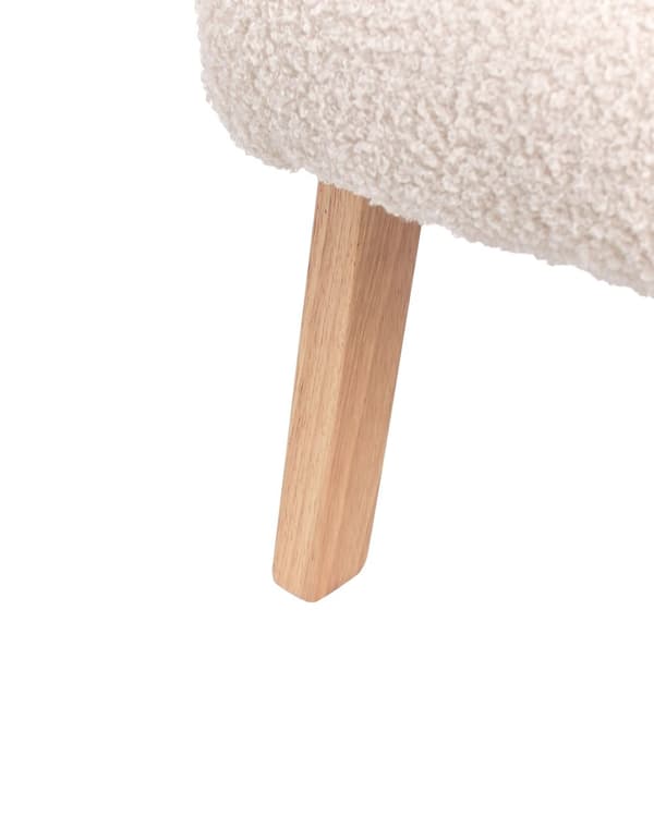Barnestol Lysebeige Boucle-trekk med Treben Lenestol for Barn Barnerom
