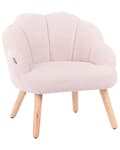 Miniatyrbilde 4 av 10: Barnestol Pastellrosa Boucle-trekk med Treben Lenestol for Barn Barnerom