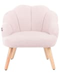Miniatyrbilde 5 av 10: Barnestol Pastellrosa Boucle-trekk med Treben Lenestol for Barn Barnerom