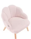 Miniatyrbilde 7 av 10: Barnestol Pastellrosa Boucle-trekk med Treben Lenestol for Barn Barnerom