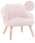 Miniatyrbilde 1 av 10: Barnestol Pastellrosa Boucle-trekk med Treben Lenestol for Barn Barnerom