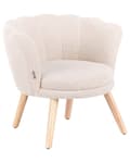 Miniatyrbilde 4 av 10: Barnestol Lys Beige Boucle Polstring Treben Lenestol for Barn Barnerom