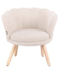 Miniatyrbilde 5 av 10: Barnestol Lys Beige Boucle Polstring Treben Lenestol for Barn Barnerom