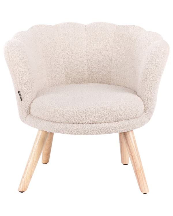 Barnestol Lys Beige Boucle Polstring Treben Lenestol for Barn Barnerom