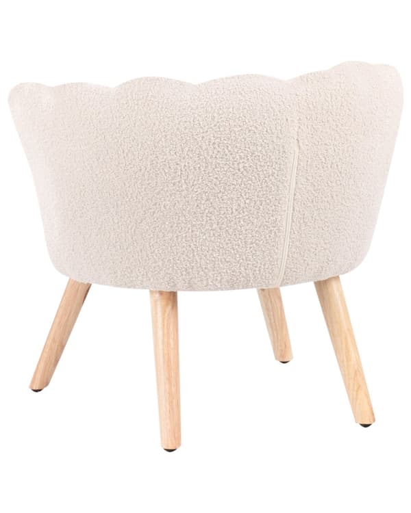 Barnestol Lys Beige Boucle Polstring Treben Lenestol for Barn Barnerom