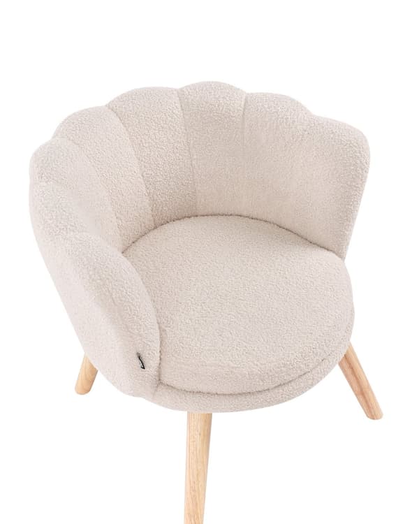 Barnestol Lys Beige Boucle Polstring Treben Lenestol for Barn Barnerom