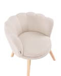 Miniatyrbilde 7 av 10: Barnestol Lys Beige Boucle Polstring Treben Lenestol for Barn Barnerom
