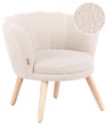 Miniatyrbilde 1 av 10: Barnestol Lys Beige Boucle Polstring Treben Lenestol for Barn Barnerom