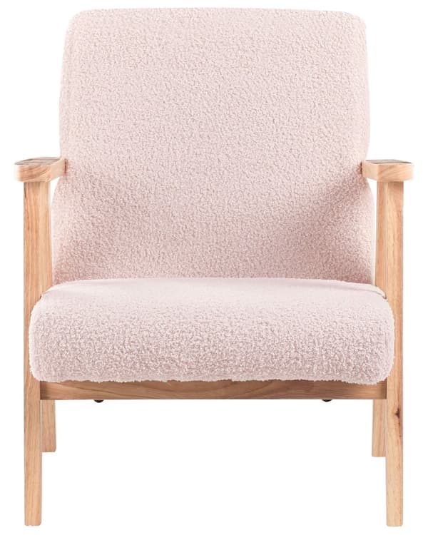 Barnestol Pastellrosa Boucle-trekk med Treben Lenestol for Barn Barnerom
