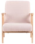Miniatyrbilde 5 av 10: Barnestol Pastellrosa Boucle-trekk med Treben Lenestol for Barn Barnerom