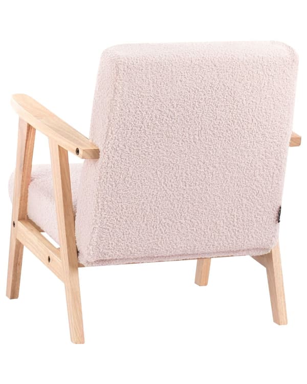 Barnestol Pastellrosa Boucle-trekk med Treben Lenestol for Barn Barnerom