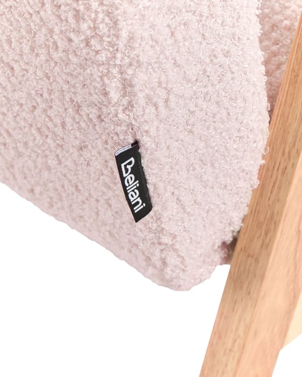 Barnestol Pastellrosa Boucle-trekk med Treben Lenestol for Barn Barnerom
