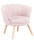 Miniatyrbilde 4 av 10: Barnestol Pastellrosa Boucle Polstring Treben Lenestol for Barn Barnerom