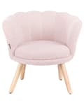 Miniatyrbilde 5 av 10: Barnestol Pastellrosa Boucle Polstring Treben Lenestol for Barn Barnerom