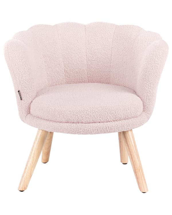 Barnestol Pastellrosa Boucle Polstring Treben Lenestol for Barn Barnerom