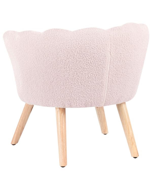 Barnestol Pastellrosa Boucle Polstring Treben Lenestol for Barn Barnerom
