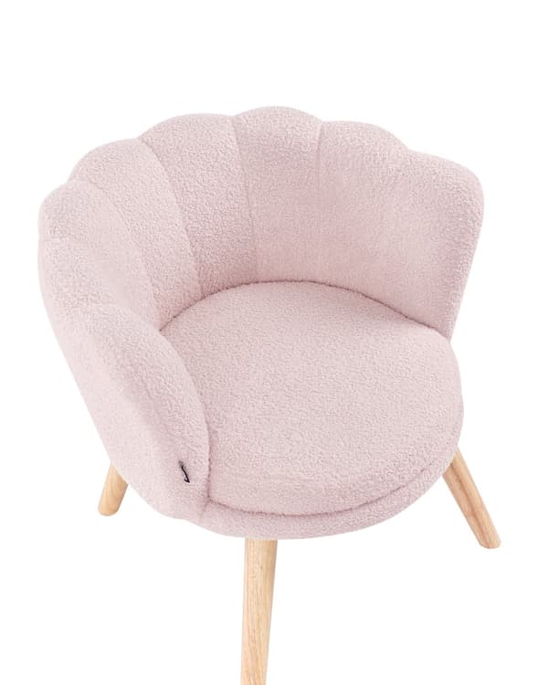 Barnestol Pastellrosa Boucle Polstring Treben Lenestol for Barn Barnerom