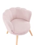 Miniatyrbilde 7 av 10: Barnestol Pastellrosa Boucle Polstring Treben Lenestol for Barn Barnerom