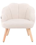 Miniatyrbilde 5 av 10: Barnestol Lysebeige Boucle-trekk med Treben Lenestol for Barn Barnerom
