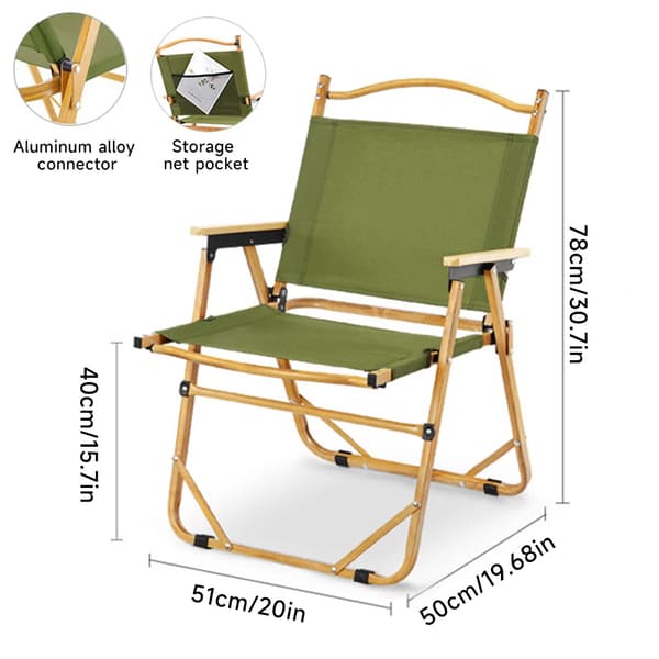 Bärbar Fällbar Campingstol, Lättviktsram i Aluminiumlegering, Ergonomisk Design, Halkfria Säkerhetsfunktioner,grön