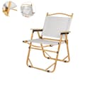 Miniatyrbild 1 av 2: Bärbar Fällbar Campingstol, Lättviktsram i Aluminiumlegering, Ergonomisk Design, Halkfria Säkerhetsfunktioner,Kaki