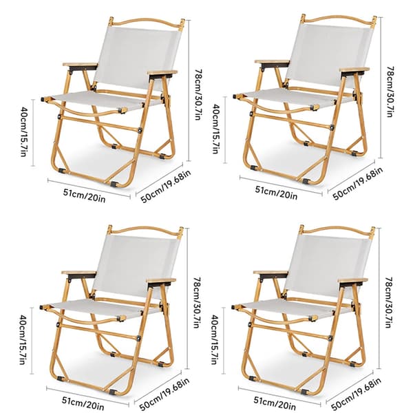 Campingstol, lättvikts aluminiumlegering, hållbar oxfordtyg, ergonomisk design,4PCS Khaki