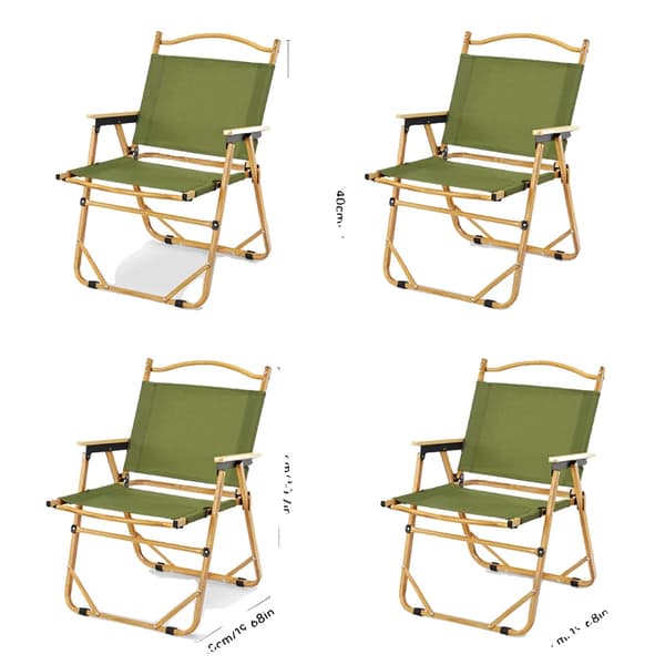 Campingstol, lättvikts aluminiumlegering, hållbar oxfordtyg, ergonomisk design,4PCS Grön