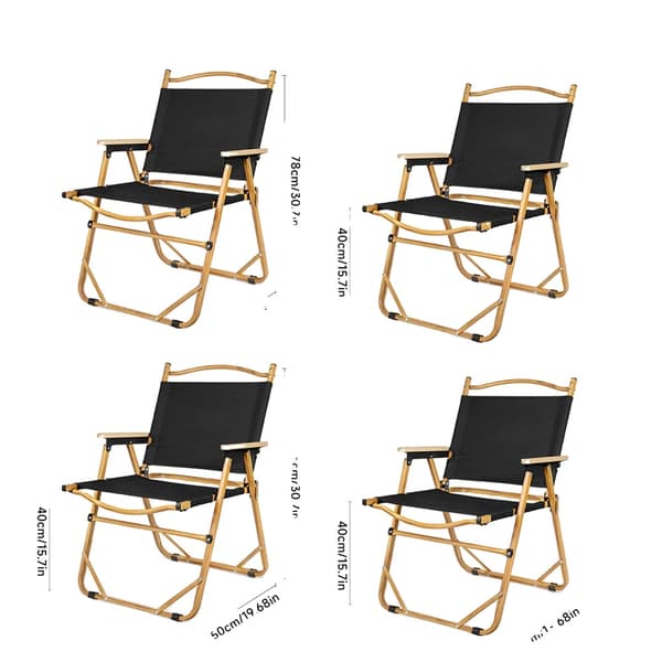 Campingstol, lättvikts aluminiumlegering, hållbar oxfordtyg, ergonomisk design,4PCS  Svart