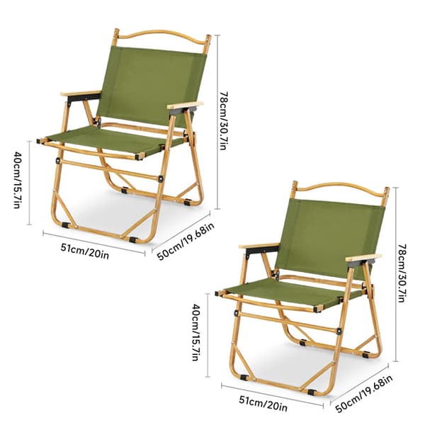 Campingstol, lättvikts aluminiumlegering, hållbar oxfordtyg, ergonomisk design,2PCS  Grön