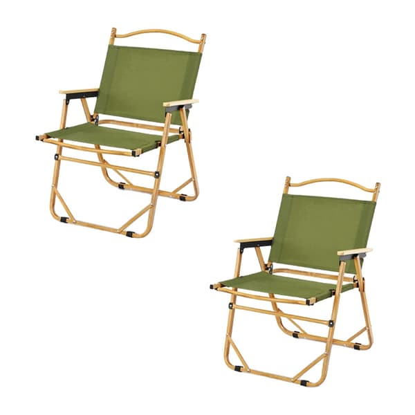 Campingstol, lättvikts aluminiumlegering, hållbar oxfordtyg, ergonomisk design,2PCS  Grön
