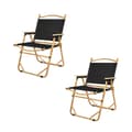 Miniatyrbillede 1 af 2: Campingstol, Letvægts Aluminiumlegering, Holdbart Oxford-stof, Ergonomisk Design,2PCS  Sort
