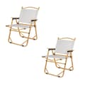 Miniatyrbillede 1 af 2: Campingstol, Letvægts Aluminiumlegering, Holdbart Oxford-stof, Ergonomisk Design,2PCS  Khaki