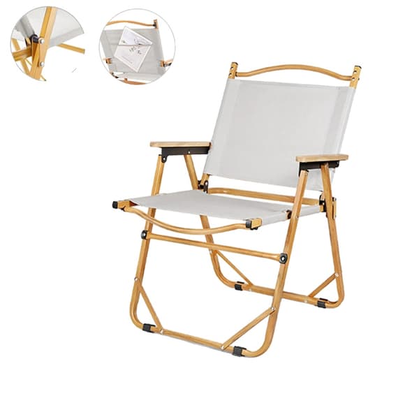 Fällstol, Lättvikts Aluminiumlegering, Halkfri Design, Hög Viktkapacitet,1PC Kaki