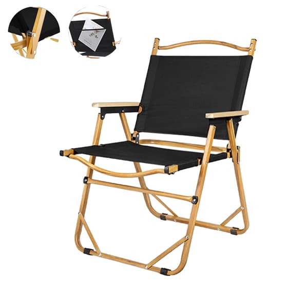 Campingstol, aluminiumlegeringsram, förvaringsnätficka, lättviktsdesign,svart