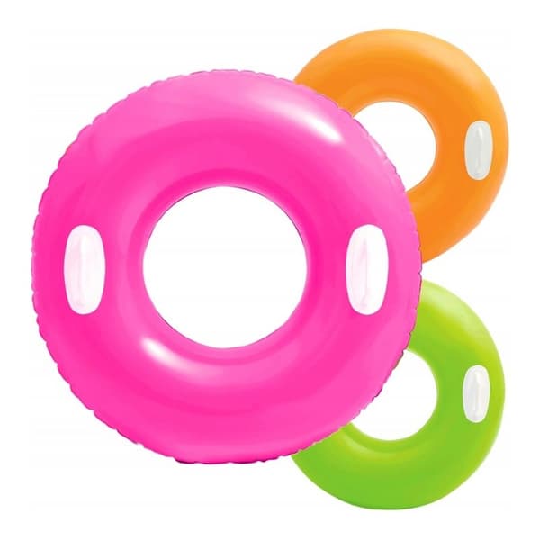 Uppblåsbar badring med handtag 76 cm
