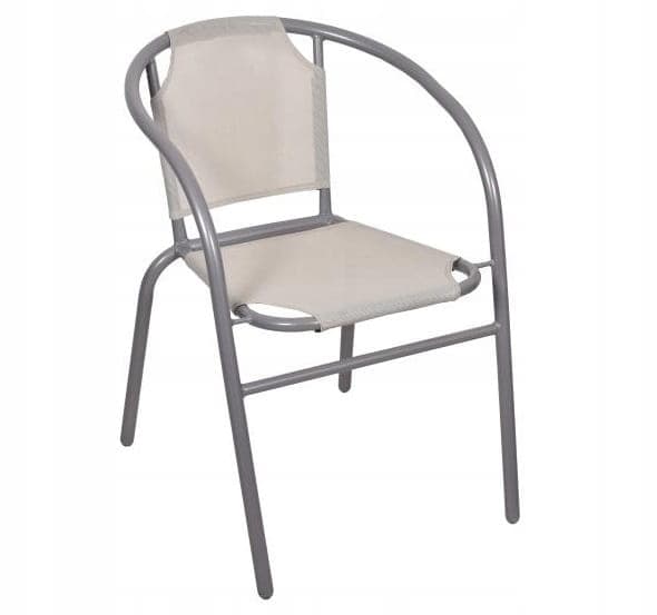 Grå havestol til terrasse med ryglæn